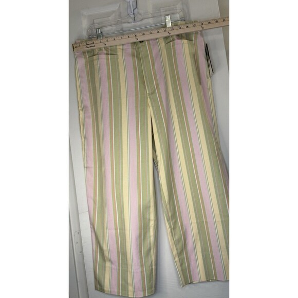 Relativity Women’s Size 18 Pants Seedling Stripe Stretch Cotton Wide Leg Pastel - Picture 3 of 9